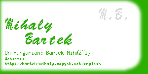 mihaly bartek business card